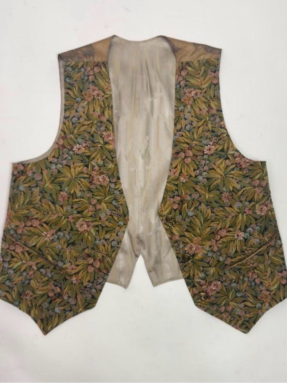 Handmade Vintage Floral Tapestry Vest | Cottage Coastal Grandma Outfit | XL XXL